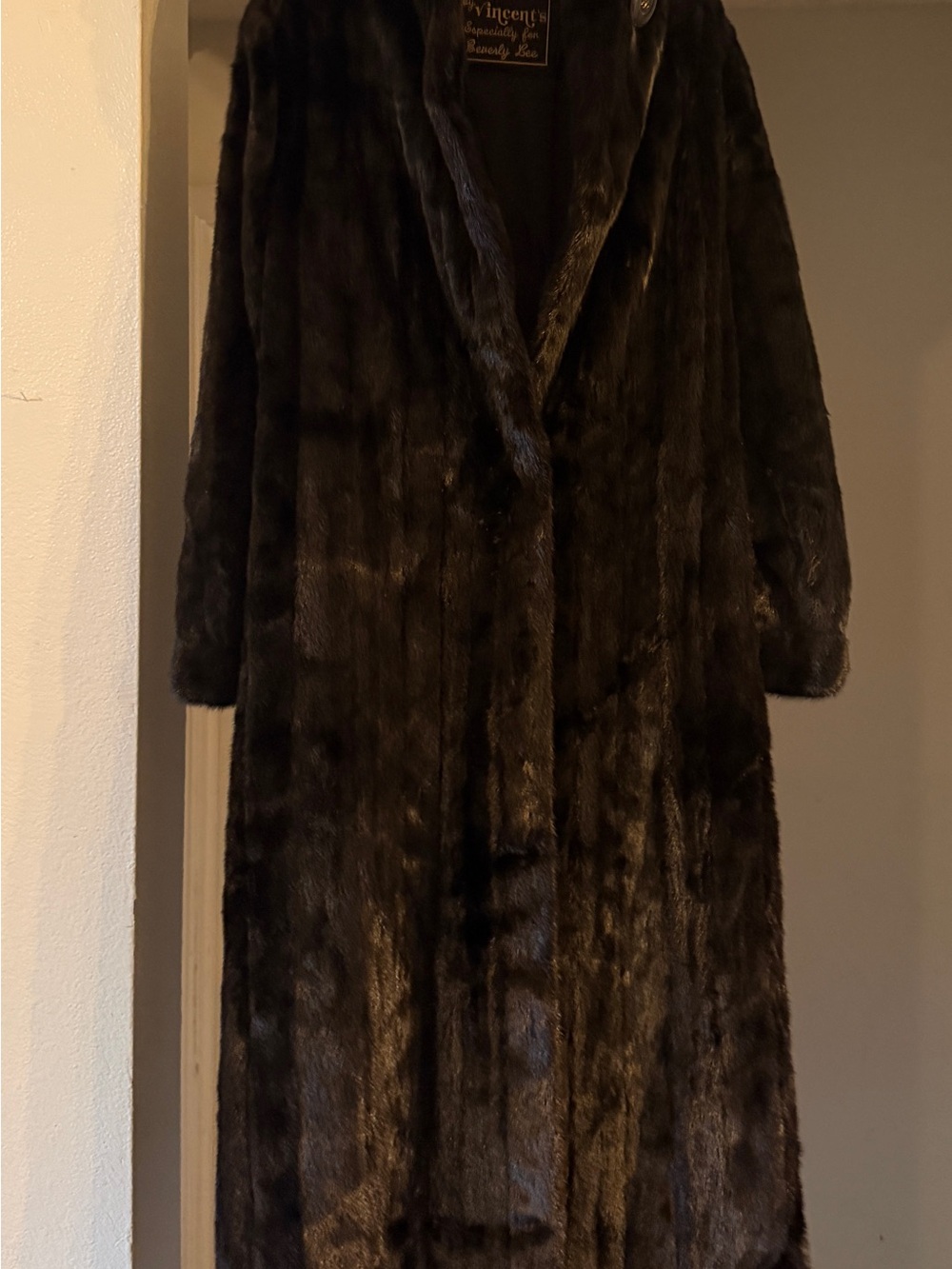 Lovers + Friends Dark Brown Full-Length Faux Fur Trench Coat